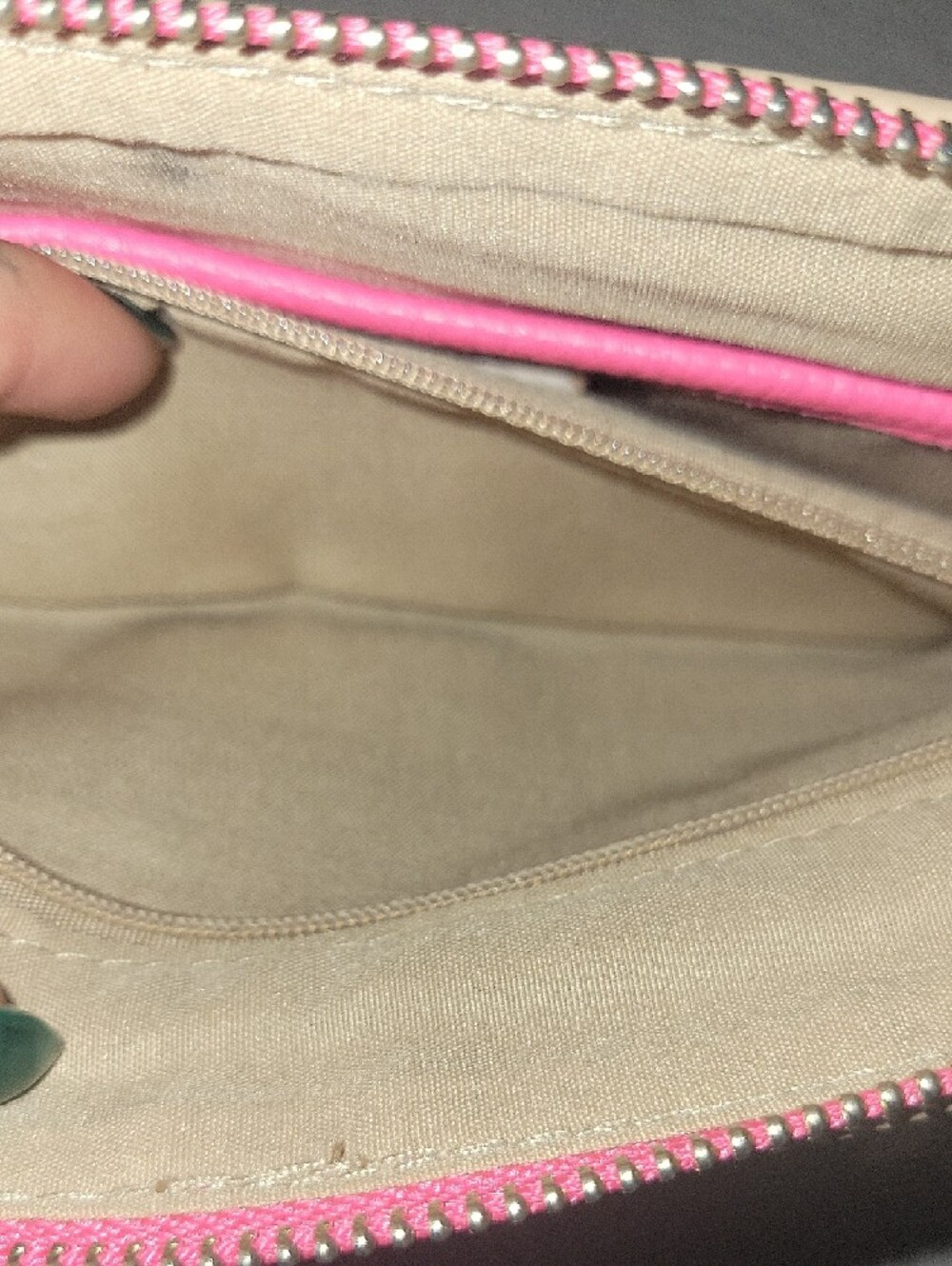 Nanette Lepore Hot Pink Pebbled Crossbody with Gold Chain - Picture 11 of 12